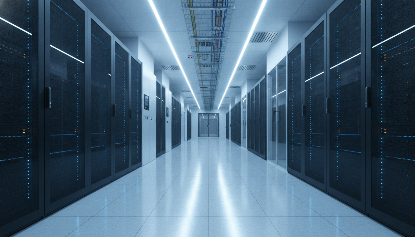 Secure modern data centre corridor