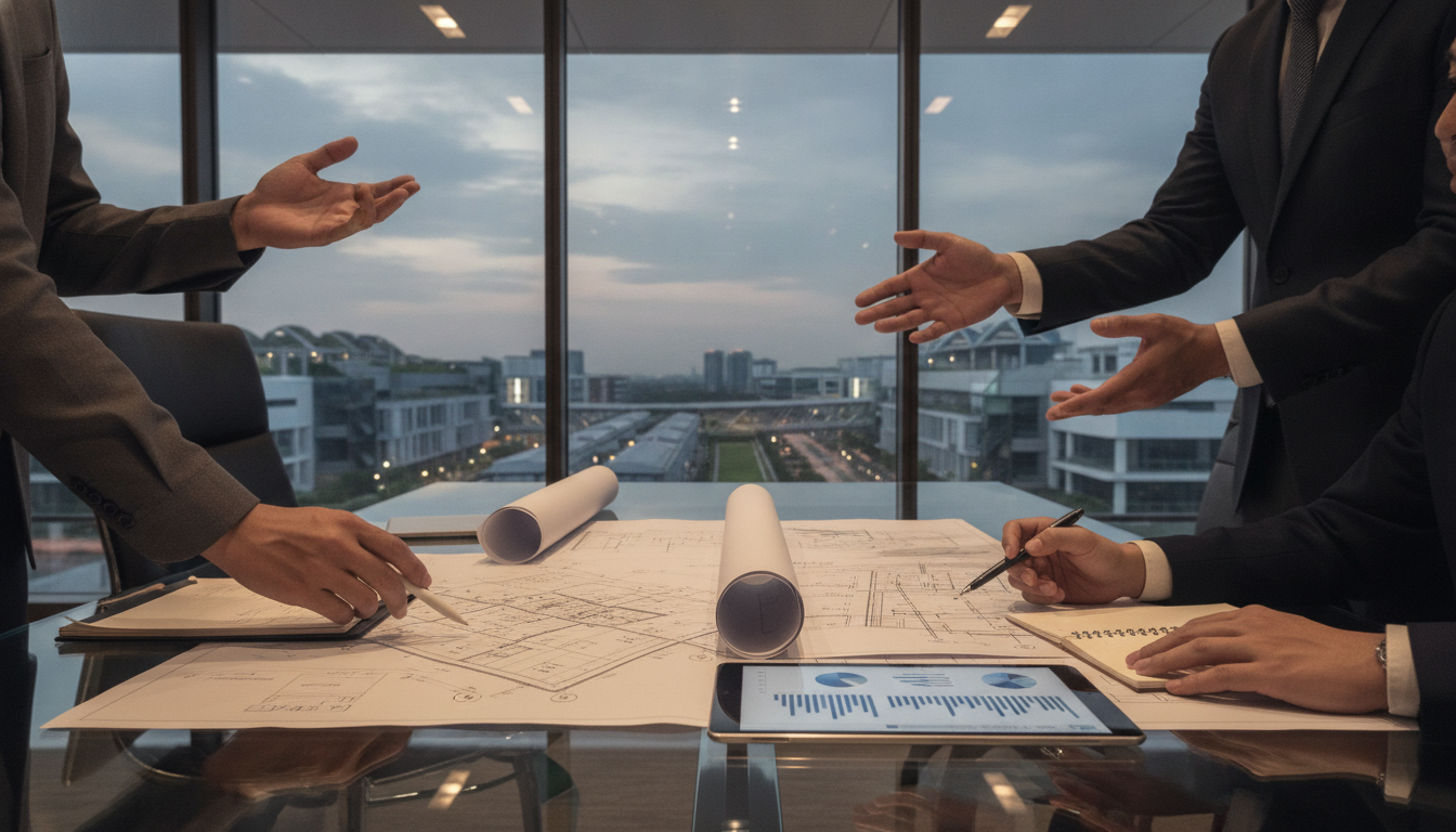 Industrial property investment planning meeting