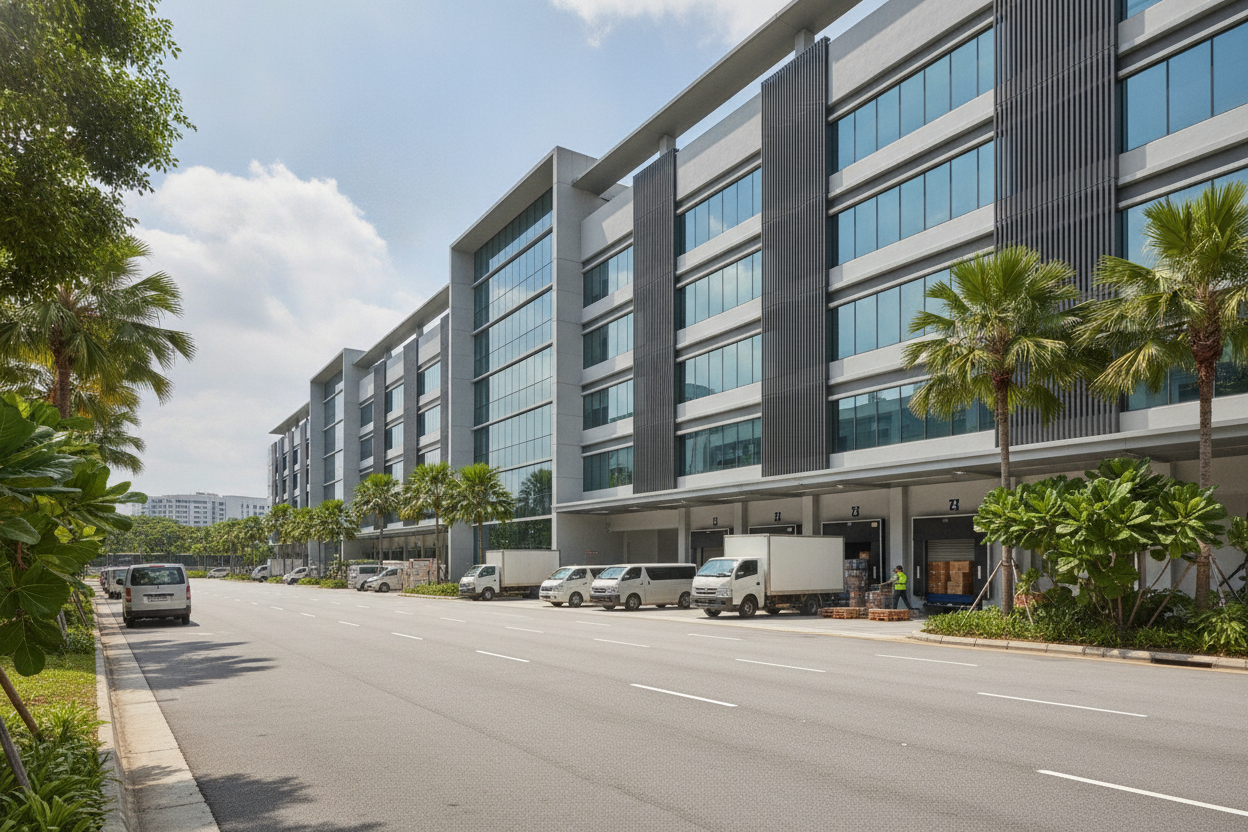Modern multi-storey industrial building in Singapore