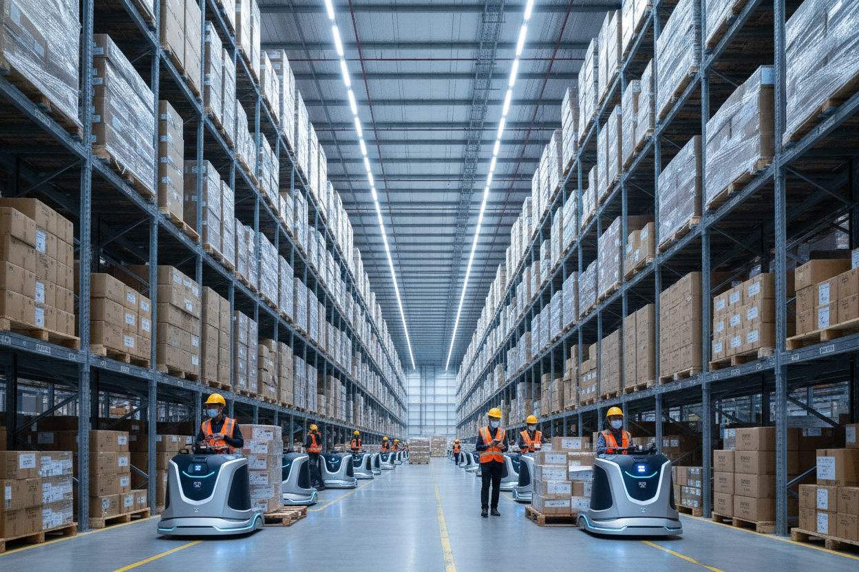 Interior of a high specification Singapore logistics warehouse