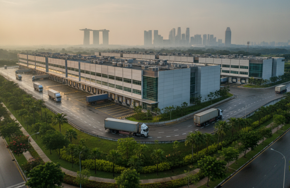 singapore logistics warehouse dawn